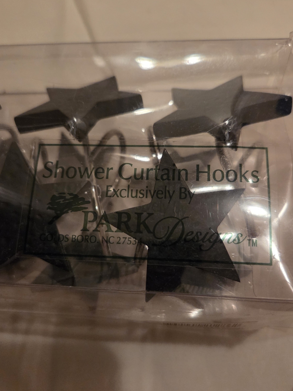 Black Star Shower Curtain Hooks